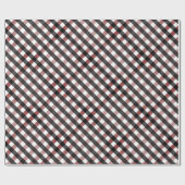 Buffalo Red en Black Farmhouse kerst Cadeaupapier (Vlak)