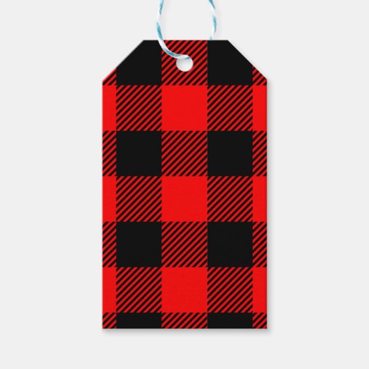 Buffalo Red en Black Lumberjack Pset Decor Cadeaulabel (Voorkant)
