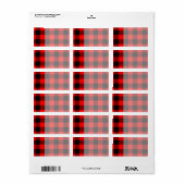 Buffalo Red en Black Lumberjack Pset Decor Etiket (Full Sheet)