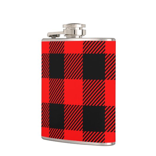 Buffalo Red en Black Lumberjack Pset Decor Heupfles (Links)