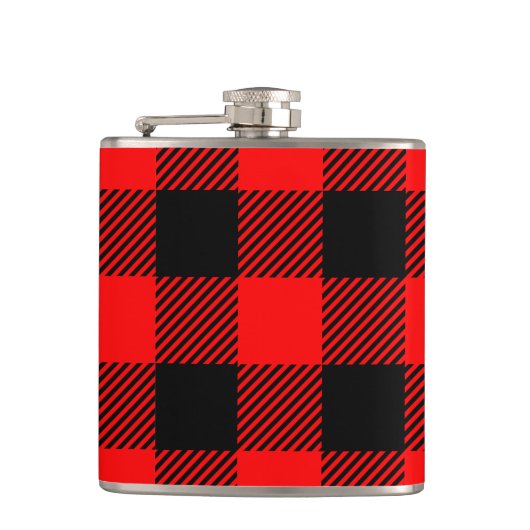 Buffalo Red en Black Lumberjack Pset Decor Heupfles (Voorkant)