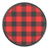 Buffalo Red en Black Lumberjack Pset Decor Hockey Puck (Voorkant)