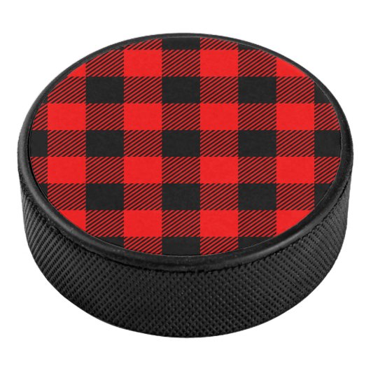 Buffalo Red en Black Lumberjack Pset Decor Hockey Puck (3/4)