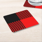 Buffalo Red en Black Lumberjack Pset Decor Kartonnen Onderzetters (Schuin)