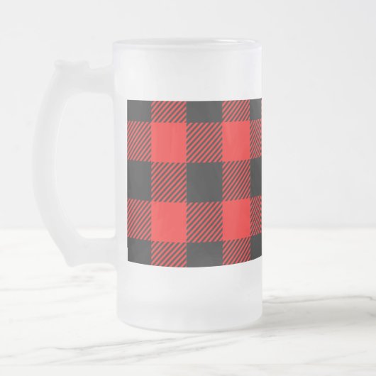 Buffalo Red en Black Lumberjack Pset Decor Matglas Bierpul (Links)