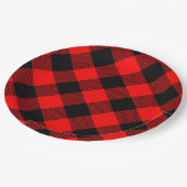 Buffalo Red en Black Lumberjack Pset Decor Papieren Bordje (Gekanteld)