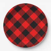 Buffalo Red en Black Lumberjack Pset Decor Papieren Bordje (Voorkant)