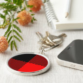 Buffalo Red en Black Lumberjack Pset Decor Sleutelhanger (Zijkant)