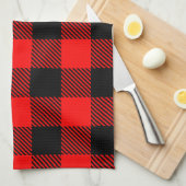 Buffalo Red en Black Lumberjack Pset Decor Theedoek (Quarter Fold)