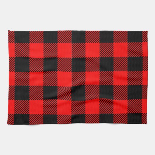 Buffalo Red en Black Lumberjack Pset Decor Theedoek (Horizontaal)
