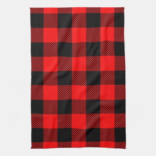 Buffalo Red en Black Lumberjack Pset Decor Theedoek (Verticaal)