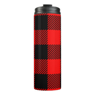 Buffalo Red en Black Lumberjack Pset Decor Thermosbeker