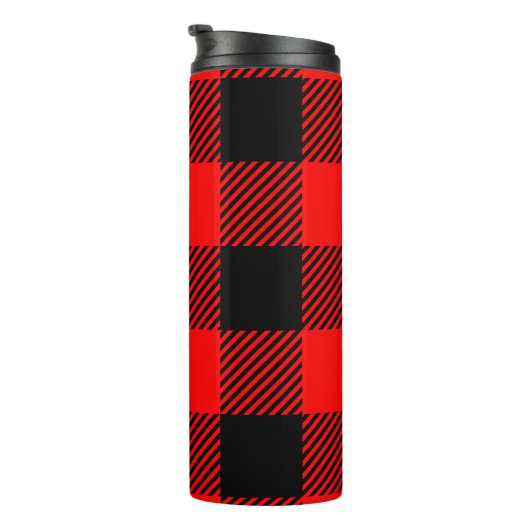 Buffalo Red en Black Lumberjack Pset Decor Thermosbeker (Geroteerd rechts)