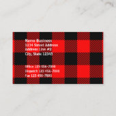 Buffalo Red en Black Lumberjack Pset Decor Visitekaartje (Achterkant)