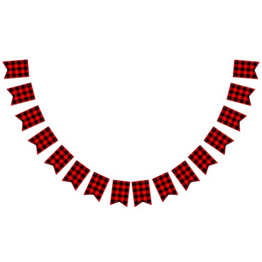 Buffalo Red en Black Lumberjack Pset Decor Vlaggetjes (Alle)