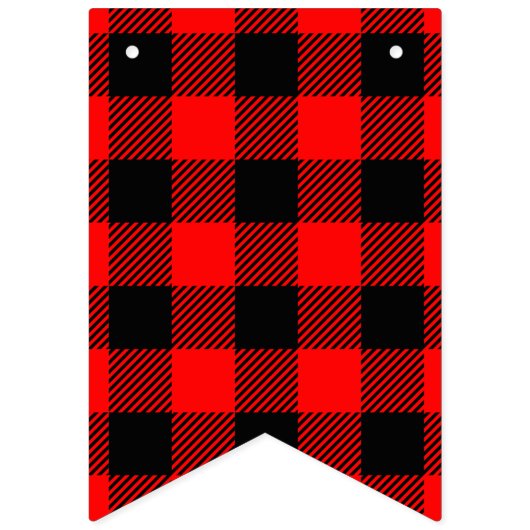 Buffalo Red en Black Lumberjack Pset Decor Vlaggetjes (Zestiende vlag)