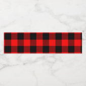 Buffalo Red en Black Lumberjack Pset Decor Waterfles Etiket (Enkel label)