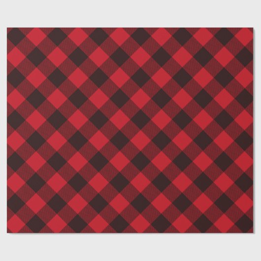 Buffalo Red en Black Pset Pattern Kerstmis Cadeaupapier (Vlak)