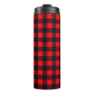 Buffalo Red en Black Shepherd's Plaid Pattern Thermosbeker