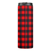 Buffalo Red en Black Shepherd's Plaid Pattern Thermosbeker (Achterkant)