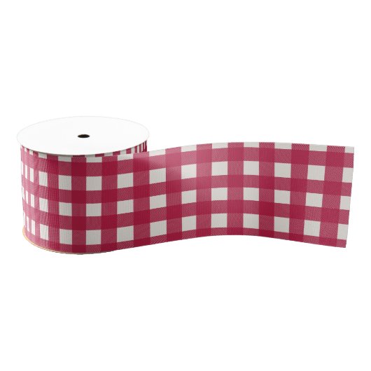 Buffalo Red Grosgrain Eenvoudige Kerstmis Lint (Spoel)