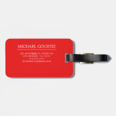 Buffalo Red Plaid Monogram Aangepast personalisere Bagagelabel (Achterkant horizontaal)