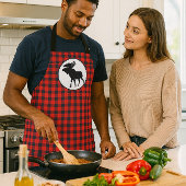 Buffalo Red Pset met zwarte mazen Schort