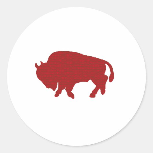 Buffalo Red Ronde Sticker (Voorkant)
