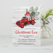  Buffalo Red Truck & Gnomen Kerstmis Eve Kaart (Staand voorkant)