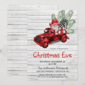  Buffalo Red Truck & Gnomen Kerstmis Eve Kaart (Voorkant / Achterkant)