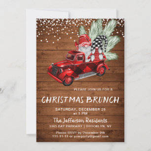  Buffalo Red Truck Gnomes kerst Brunch Kaart
