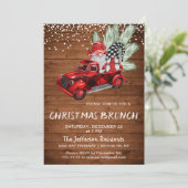  Buffalo Red Truck Gnomes kerst Brunch Kaart (Staand voorkant)