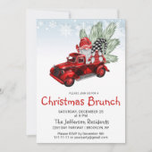 Buffalo Red Truck Gnomes kerst Brunch Kaart (Voorkant)