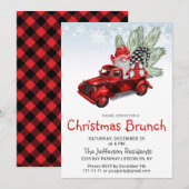  Buffalo Red Truck Gnomes kerst Brunch Kaart (Voorkant / Achterkant)