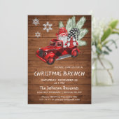  Buffalo Red Truck Gnomes kerst Brunch Kaart (Staand voorkant)