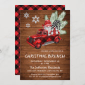  Buffalo Red Truck Gnomes kerst Brunch Kaart (Voorkant / Achterkant)