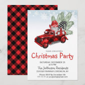  Buffalo Red Truck & Gnomes kerstparty Kaart (Voorkant / Achterkant)