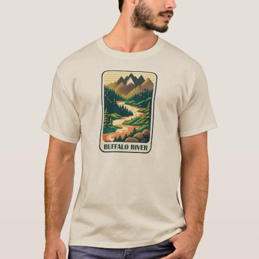 Buffalo River Arkansas Kleuren T-shirt (Voorkant)