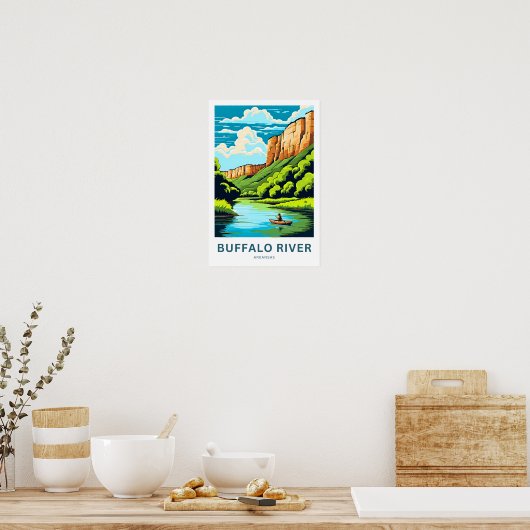 Buffalo River Arkansas Reisprint Poster (Keuken)