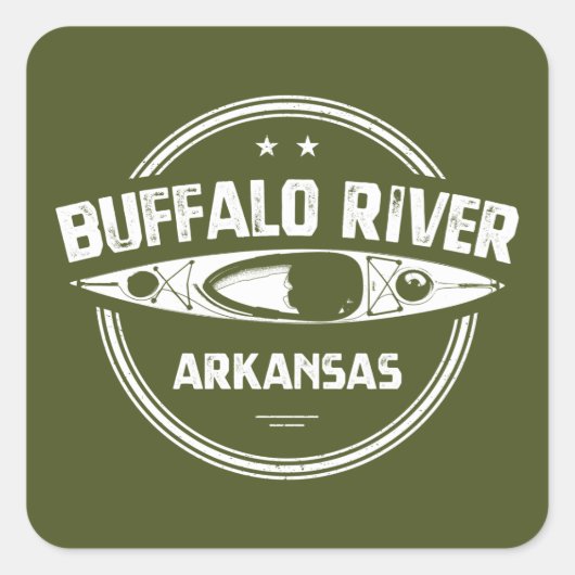 Buffalo River, Arkansas Vierkante Sticker (Voorkant)