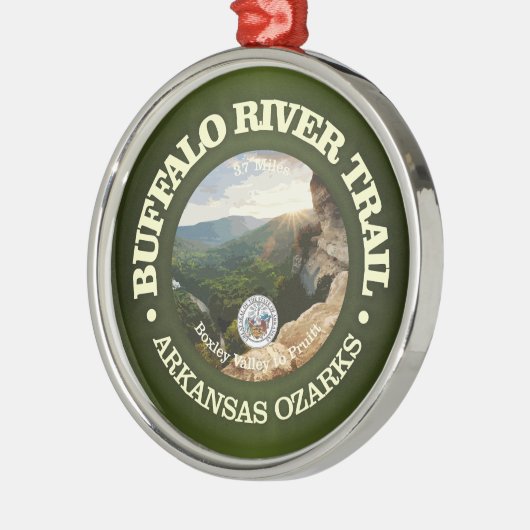 Buffalo River Trail (rood) Metalen Ornament (Links)