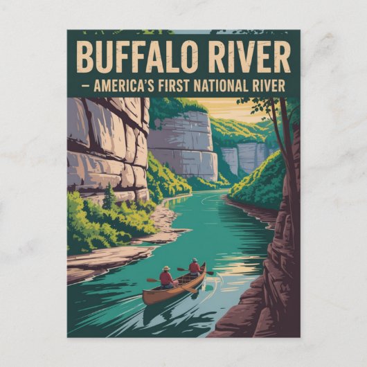 Buffalo River - Vintage Travel Poster Briefkaart (Voorkant)