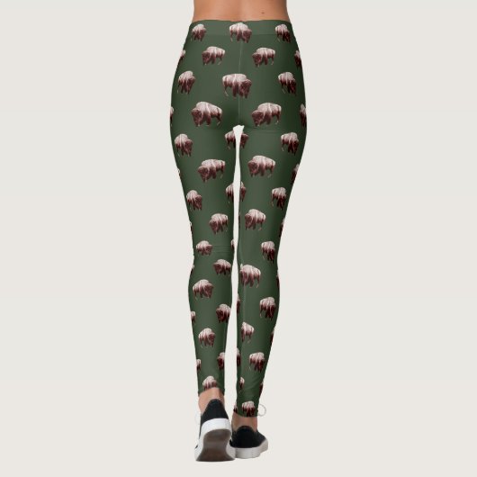 Buffalo Roam over Groen Leggings (Achterkant)