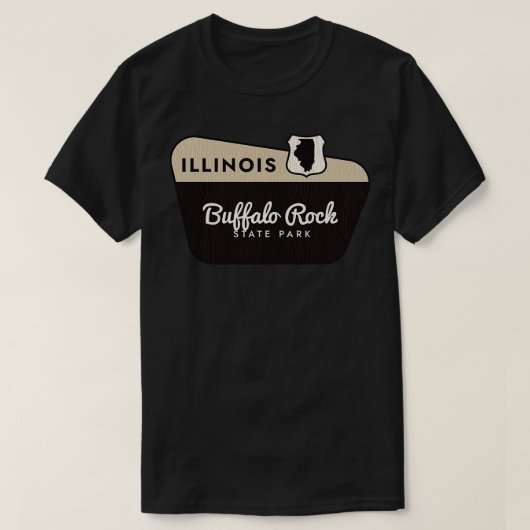 Buffalo Rock State Park Illinois Welkomstbord T-shirt (Design voorkant)
