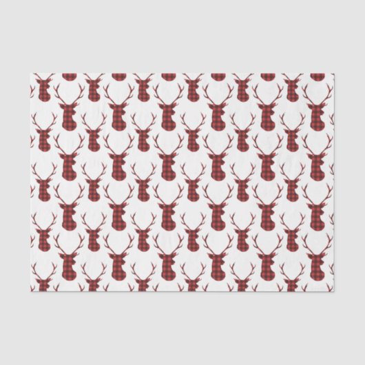 Buffalo Rode Plaid Herten Gewei Tissuepapier (Voorkant)
