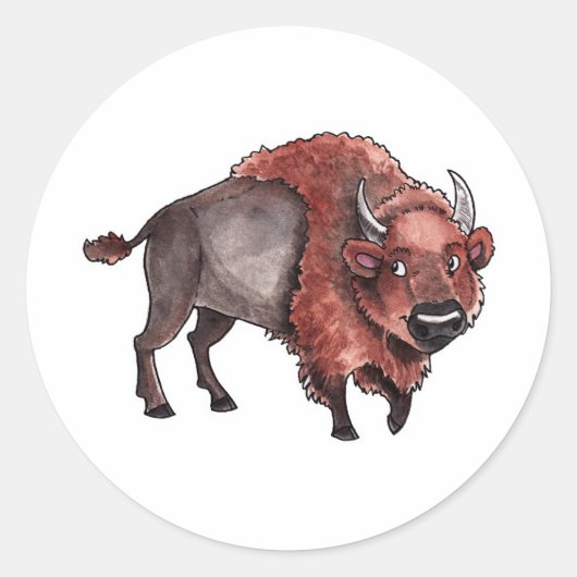 Buffalo Ronde Sticker (Voorkant)