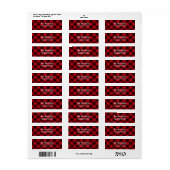 Buffalo rood en zwart geruit patroon Kerstmis Etiket (Full Sheet)