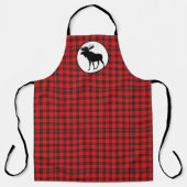 Buffalo rood geruit met zwarte eland schort (Voorkant)