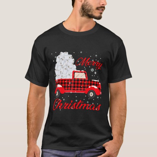 Buffalo Rood Plaid Vrachtwagen Vrolijk Kerstmis To T-shirt (Voorkant)