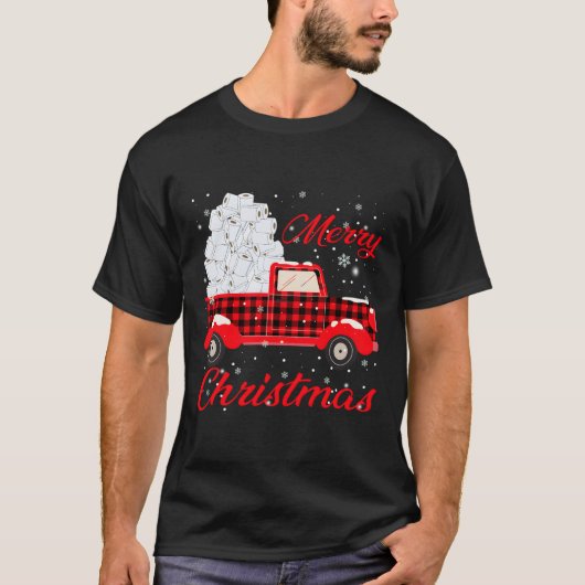 Buffalo Rood Plaid Vrachtwagen Vrolijk Kerstmis To T-shirt (Voorkant)